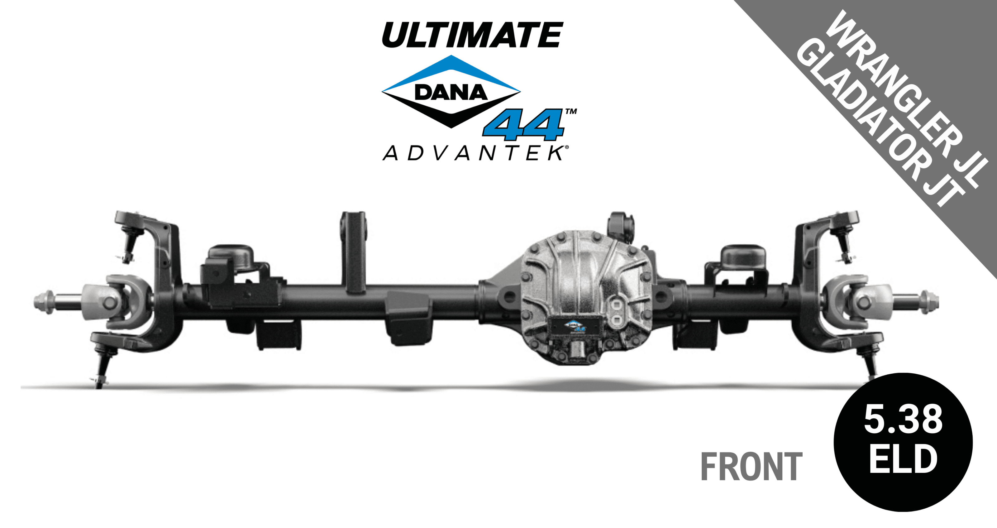 Ultimate Dana 44™ AdvanTEK® Crate Axle, Fits 2018+ Wrangler JL, 2020+ Gladiator JT - Front Axle - 5.38 Gear Ratio, Electronic Locking Differential - 10047719 - NON-RETURNABLE