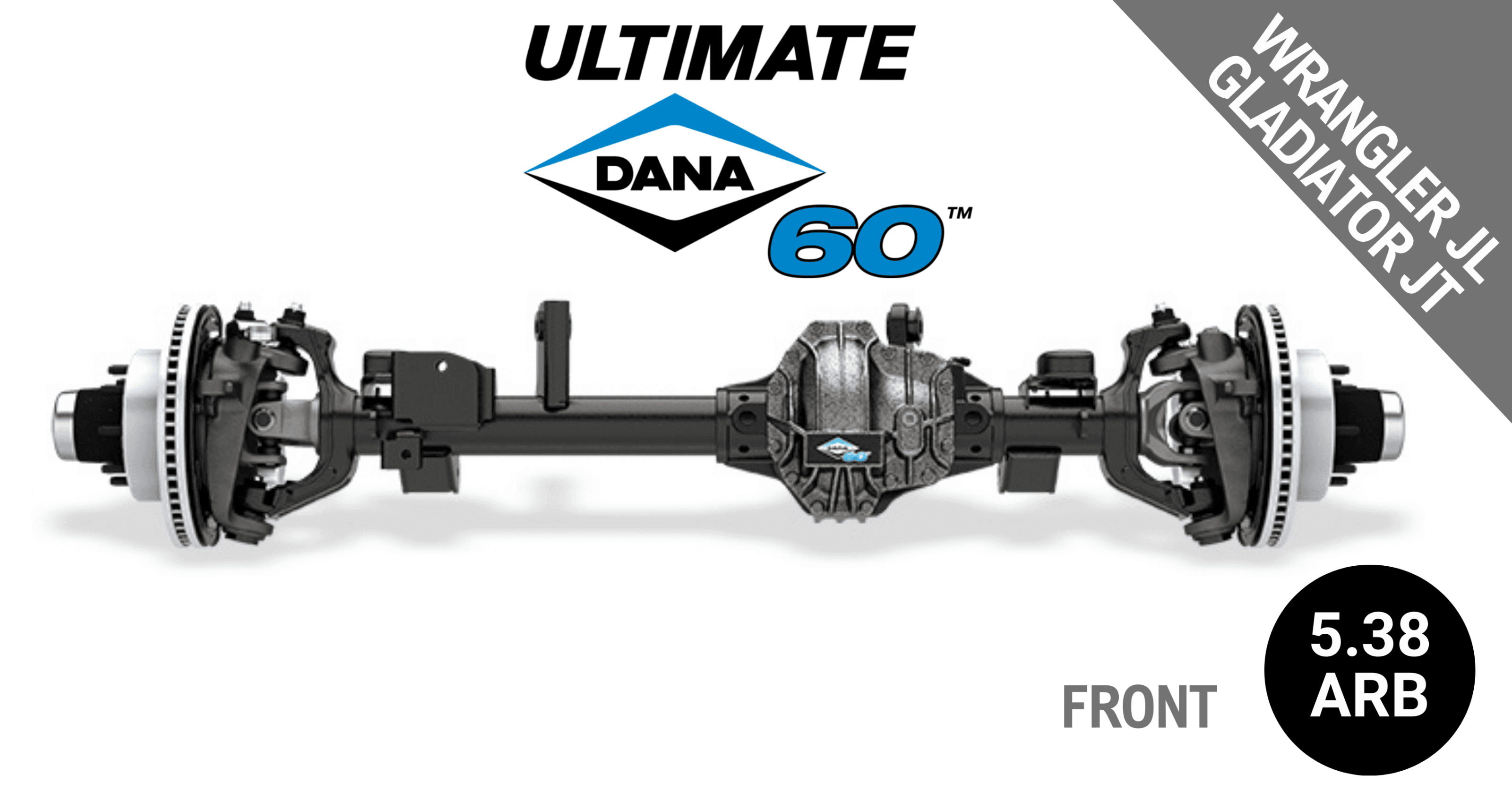Ultimate Dana 60™ Crate Axle, Fits 2018+ Wrangler JL, 2020+ Gladiator JT - Front Axle - 5.38 Gear Ratio, ARB Air Locking Differential - 10088915 - NON-RETURNABLE