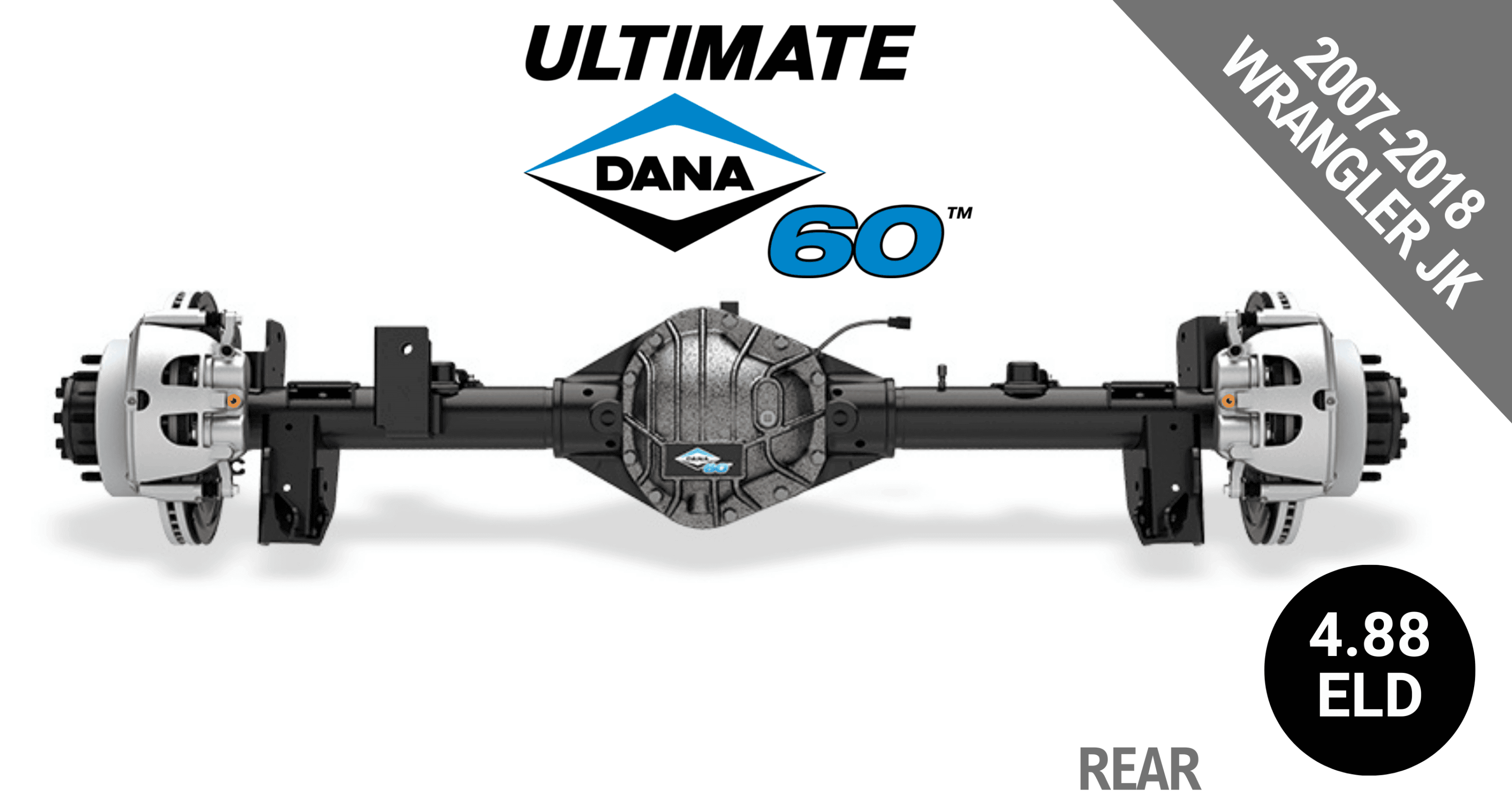 Ultimate Dana 60™ Crate Axle, Fits 2007-2018 Jeep Wrangler JK - Rear Axle - 4.88 Gear Ratio, Eaton ELocker® - 2023612-1 - NON-RETURNABLE