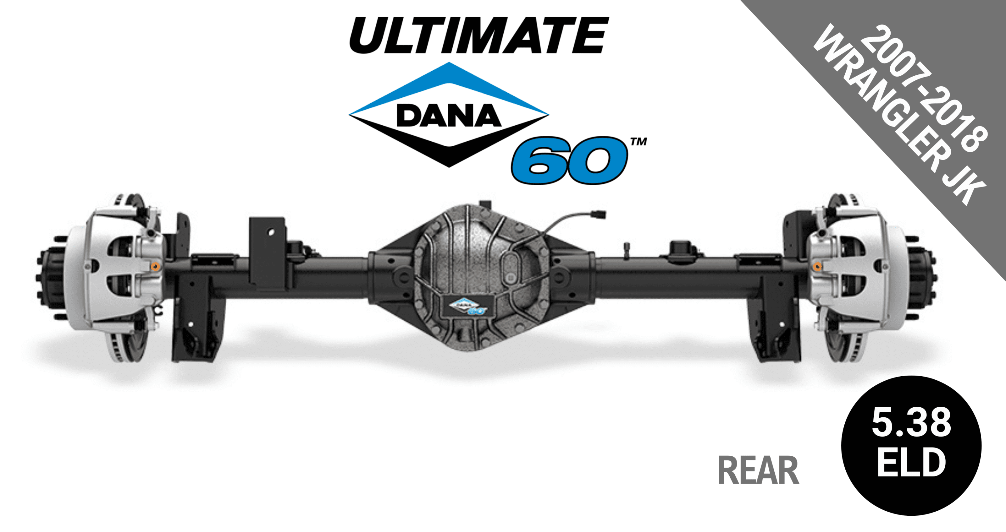 Ultimate Dana 60™ Crate Axle, Fits 2007-2018 Jeep Wrangler JK - Rear Axle - 5.38 Gear Ratio, Eaton ELocker® - 10005942 - NON-RETURNABLE