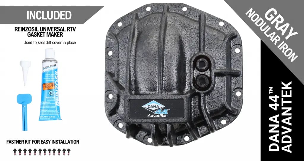 Spicer 10040651 Dana 44™ AdvanTEK® Diff Cover, Gray Nodular Iron - Fits 2018+ Jeep Wrangler JL, 2020+ Jeep Gladiator JT, Dana 44 AdvanTEK Axle - Rear Axle