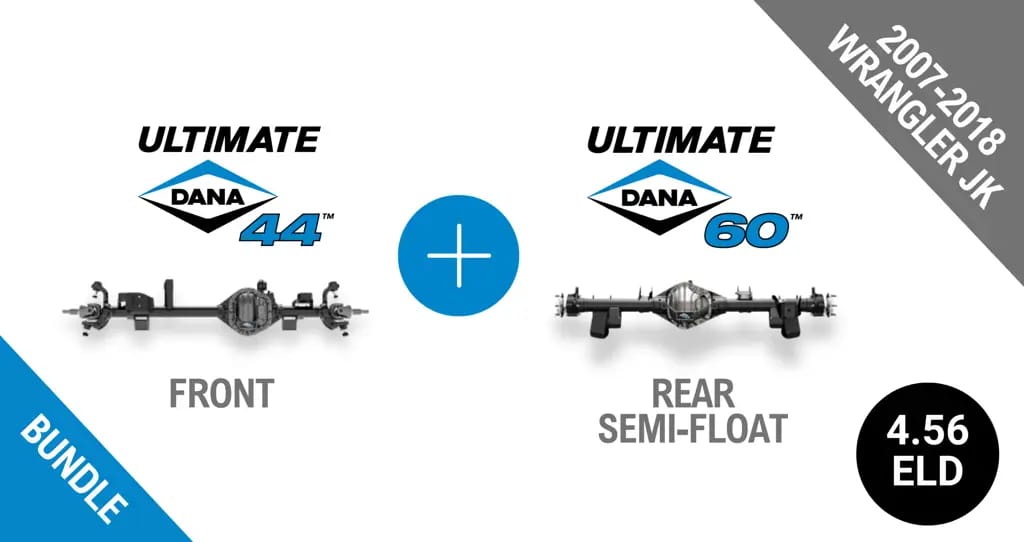 Jeep JK 4.56 Gear Ratio Bundle: Ultimate Dana 44™ Front ELD (10010520) + Semi-Float Ultimate Dana 60™ Rear ELD (SF-L60JK456E-69) - NON-RETURNABLE