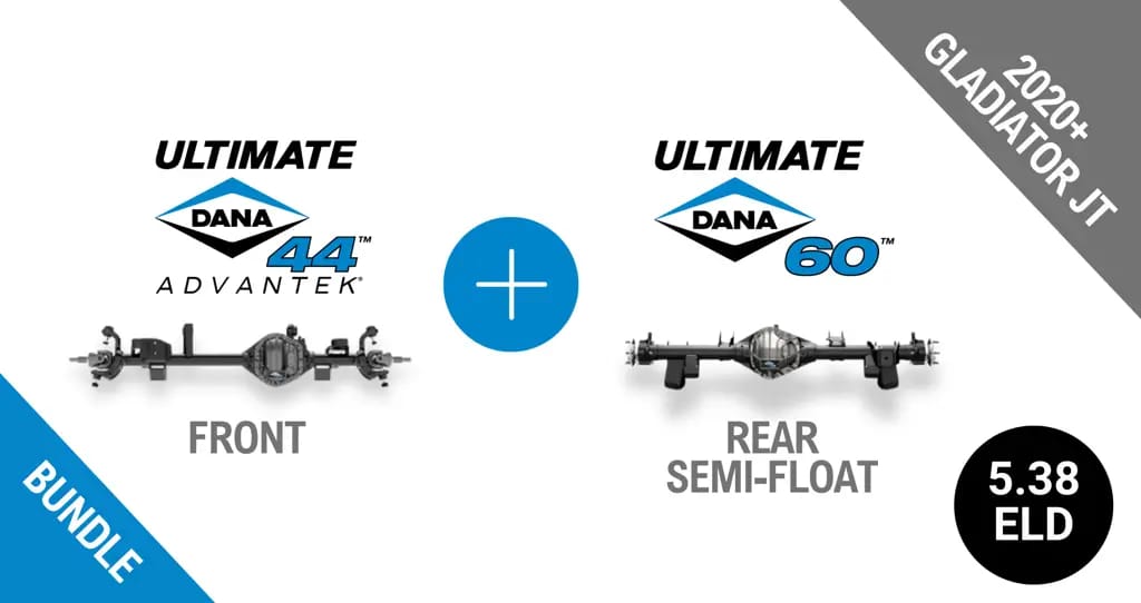 Jeep Gladiator JT 5.38 Gear Ratio Bundle: Ultimate Dana 44™ AdvanTEK® Front ELD (10047719) + Semi-Float Ultimate Dana 60™ Rear ELD (SF-L60JT538E-69) - NON-RETURNABLE