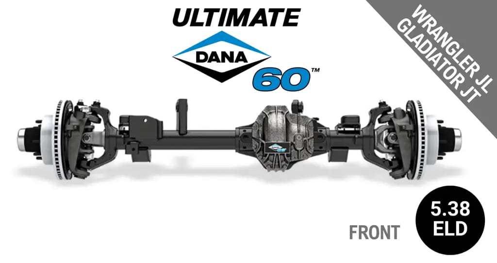 Ultimate Dana 60™ Crate Axle, Fits 2018+ Jeep Wrangler JL, 2020+ Jeep Gladiator JT  - Front Axle -  5.38 Gear Ratio, Eaton ELocker® - 10056030 - NON-RETURNABLE