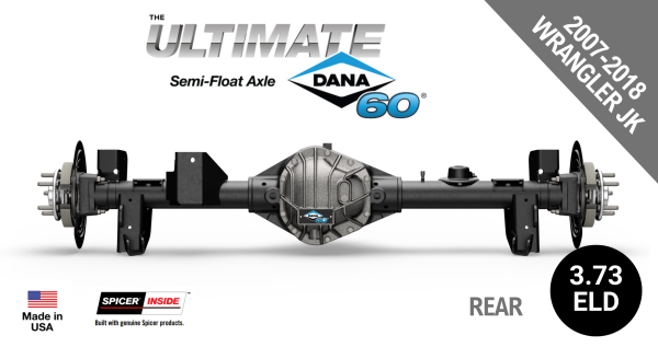 Crate Axle - Ultimate Dana 60™ Semi-Float, Fits 2007-2018 Jeep Wrangler JK  - Rear Axle - 3.73 Gear Ratio, Eaton ELocker®, 69 in. Width - Crate Axle