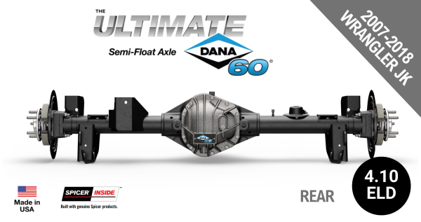 Crate Axle - Ultimate Dana 60™ Semi-Float, Fits 2007-2018 Jeep Wrangler JK  - Rear Axle - 4.10 Gear Ratio, Eaton ELocker®, 69 in. Width - Crate Axle