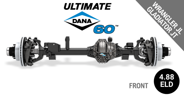 Crate Axle - Ultimate Dana 60™ Crate Axle, Fits 2018+ Jeep Wrangler JL, 2020+ Jeep Gladiator JT - Front Axle - 4.88 Gear Ratio, Eaton ELocker® - 10056032