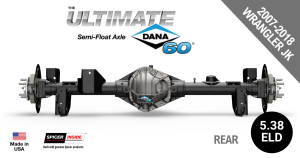 Ultimate Dana 60™ Semi-Float, Fits 2007-2018 Jeep Wrangler JK  - Rear Axle - 5.38 Gear Ratio, Eaton ELocker®, 69 in. Width - Crate Axle