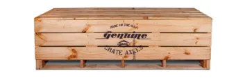 Genuine Dana crate axle in a wooden shipping crate